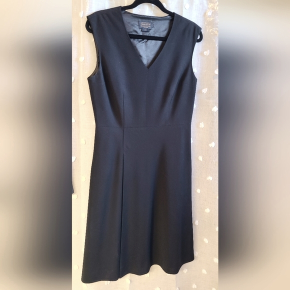 Pendleton sleeveless v-neck black cocktail dress 8 virgin wool - Picture 1 of 8